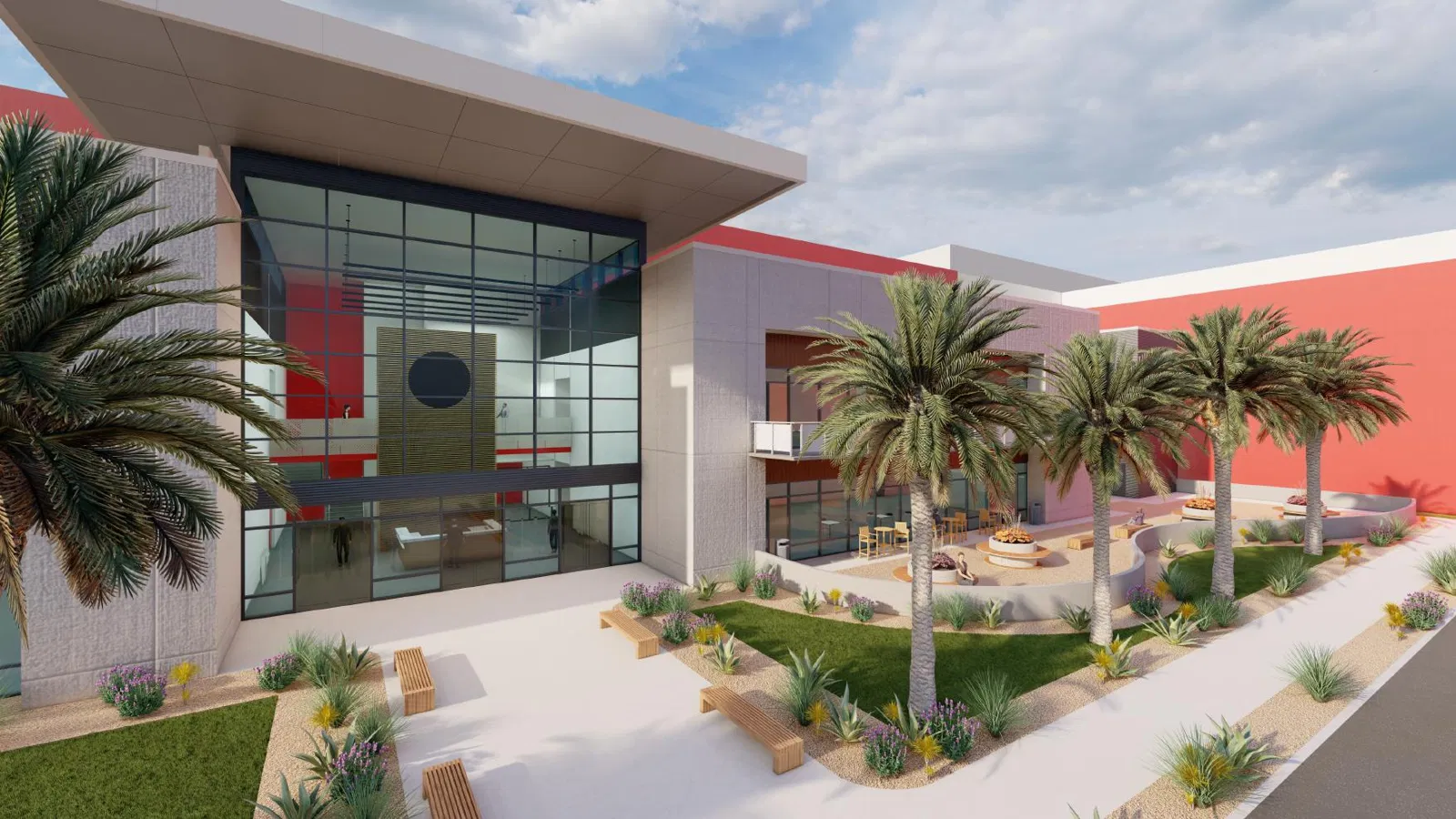 Render an image of the "Southern California Facility" entrance