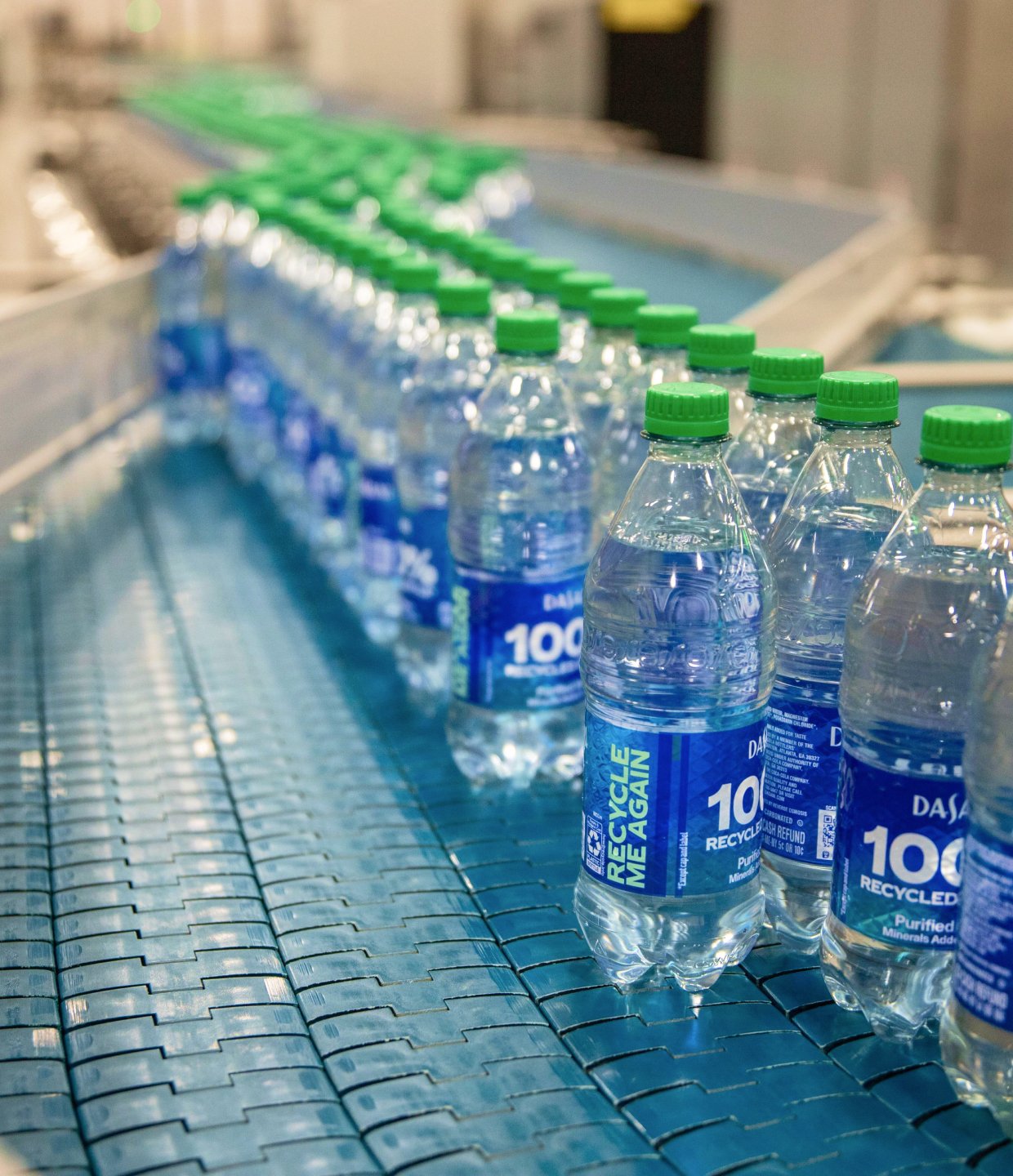 Image of water bottles on a conveyor belt